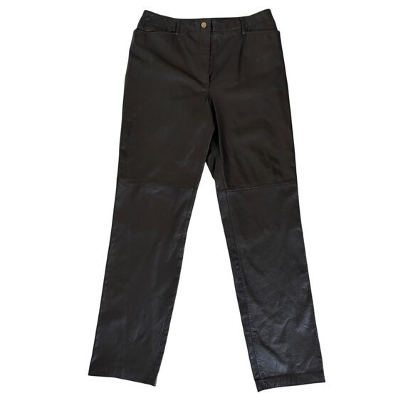 Lauren by Ralph Lauren Pants - Lauren Ralph Lauren 100% Leather Pants 12 Chocolate Brown Western Cowgirl NWT